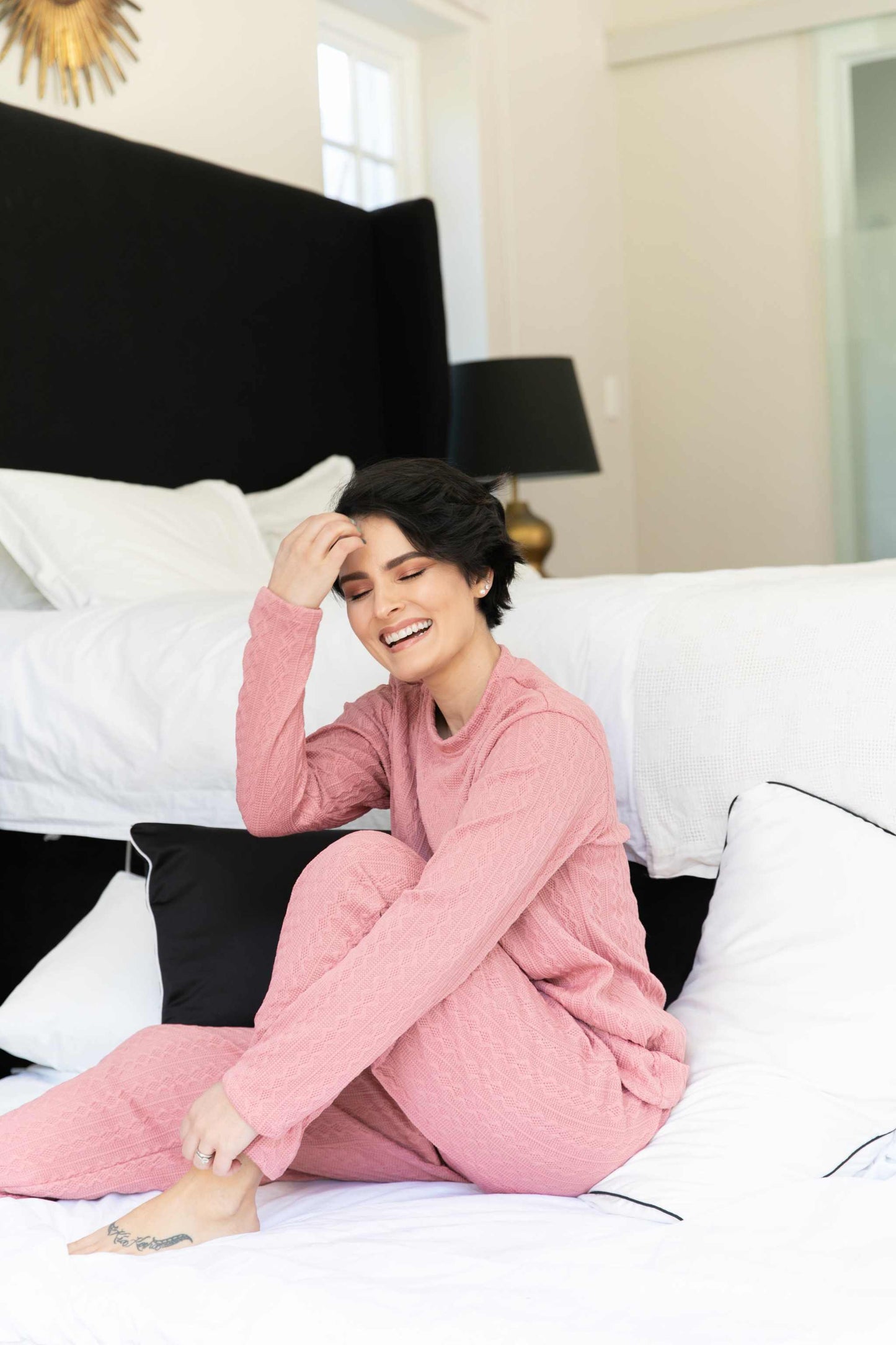 [cable knit pajama set]
