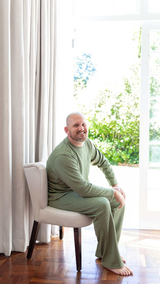 [cable knit pajama set]